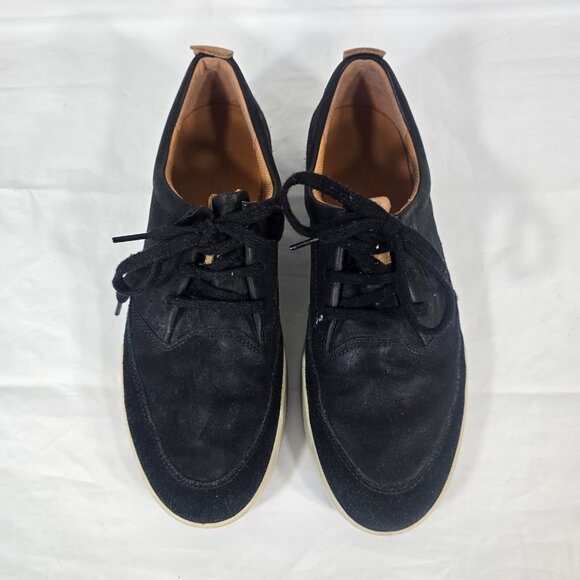 Ecco Sneakers Men Size 10 Black Leather Comfort Round Toe Lace Up Athleisure - Picture 2 of 10